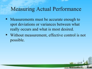 Measuring Actual Performance ,[object Object],[object Object]