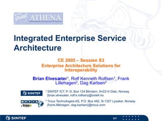 Integrated Enterprise Service Architecture | PDF