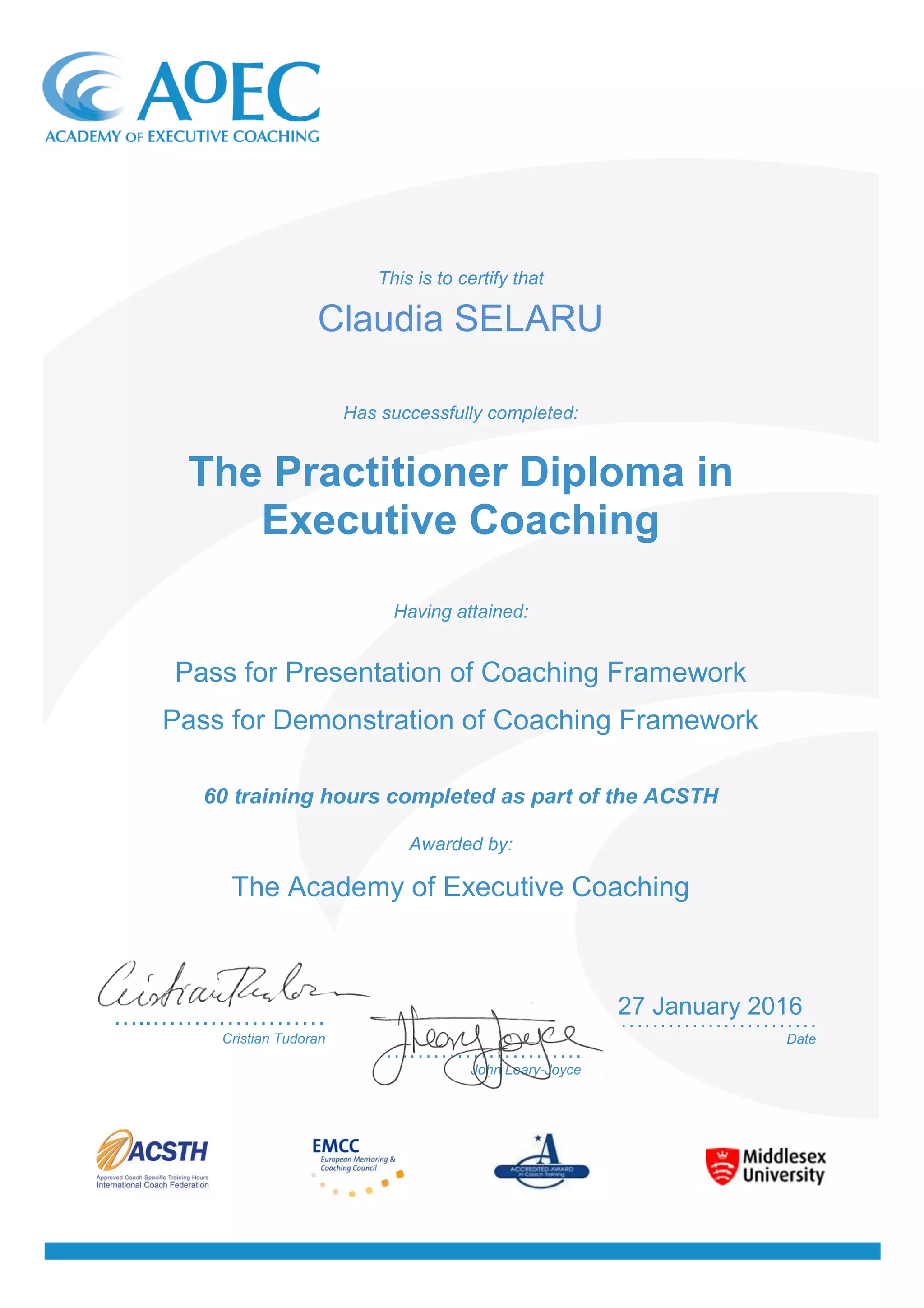 Claudia SELARU_PD Certificate | PDF