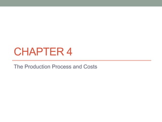CHAPTER 4
The Production Process and Costs
 