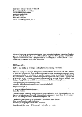 Bechstedt, f. (2003) principles of surface physics | PDF
