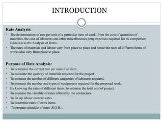 BE Civil_Rate Analysis 2024.pptx rate analy | PPTX