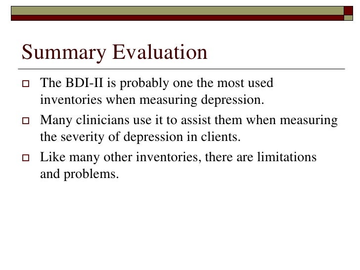 Beck depression inventory