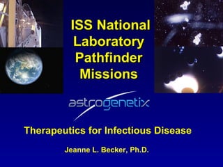 ISS National Laboratory Pathfinder Missions Therapeutics for Infectious Disease Jeanne L. Becker, Ph.D.  