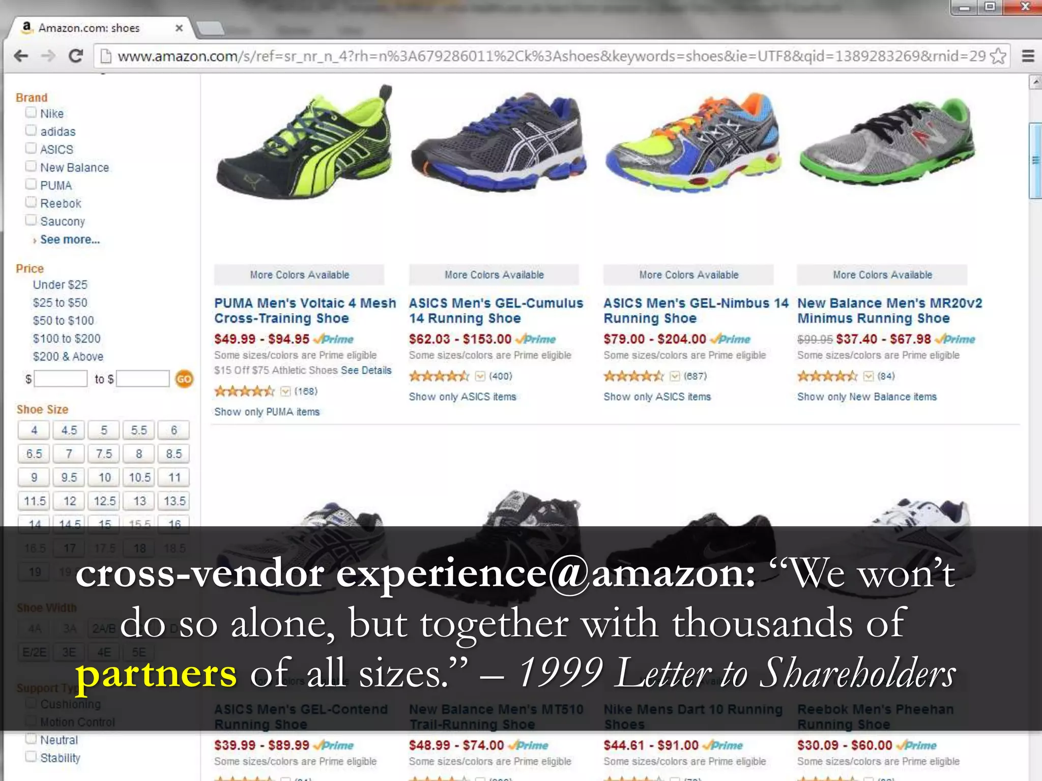 cross-vendor experience@amazon: “We won’t
do so alone, but together with thousands of
partners of all sizes.” – 1999 Letter to Shareholders
 