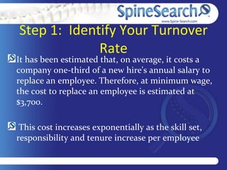 Step 1: Identify Your Turnover
             Rate
It has been estimated that, on average, it costs a
company one-third of a...