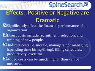 Effects: Positive or Negative are
            Dramatic
Significantly affect the financial performance of an
organization.
...