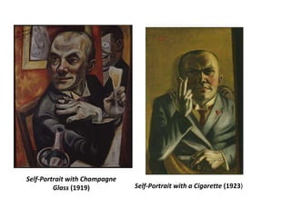 Self-Portrait with a Cigarette  (1923 ) Self-Portrait with Champagne Glass  (1919) 
