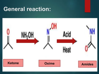 General reaction:
Ketone Oxime Amides
 