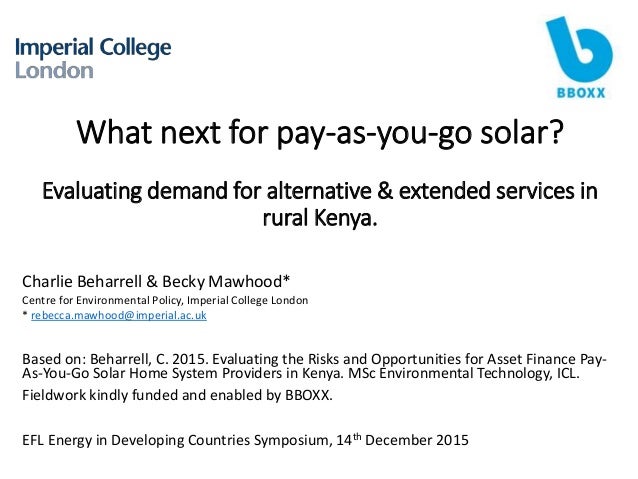 Cambridge Jan 16 What Next For Pay As You Go Solar