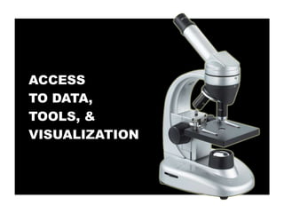 ACCESS
TO DATA,
TOOLS, &
VISUALIZATION
 