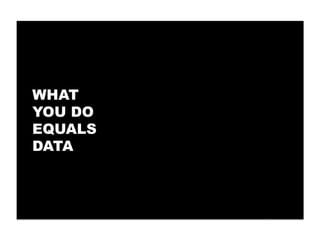 WHAT
YOU DO
EQUALS
DATA
 