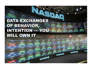 DATA EXCHANGES
OF BEHAVIOR,
INTENTION — YOU
WILL OWN IT
 