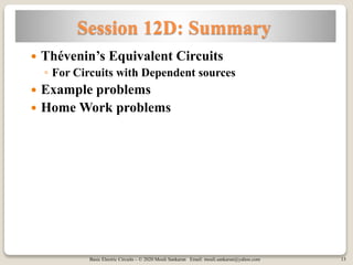 Basic Electric Circuits Session 12D | PPTX