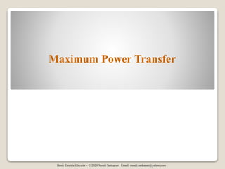 Basic Electric Circuits Session 13 | PPTX