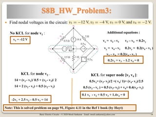 Supernode Kcl Example Basic Electric Circuits Session 8B | PPTX