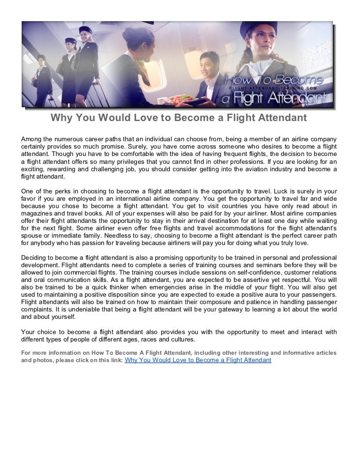 why you would love to become a flight attendant why do i want to be a flight attendant