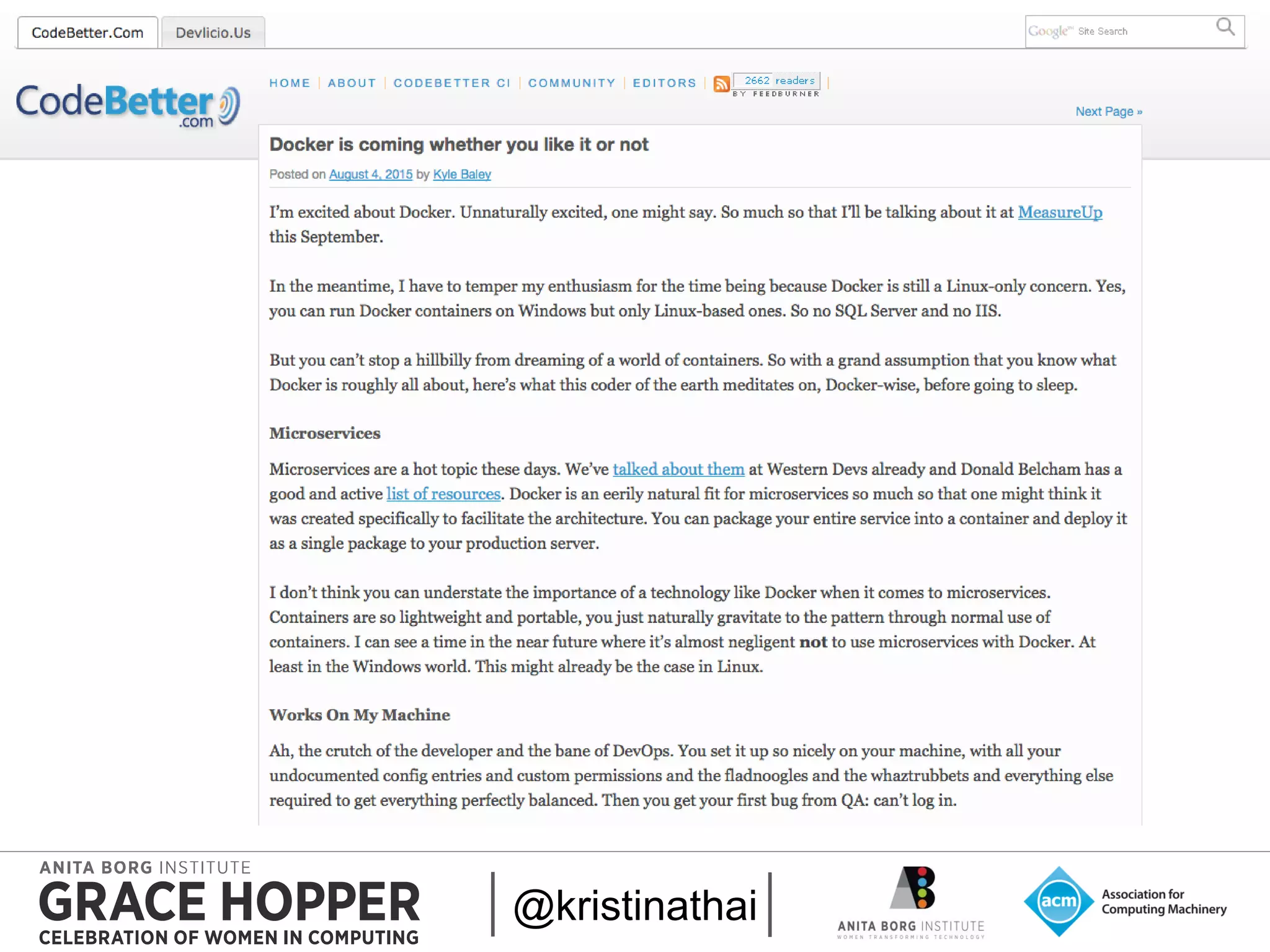 2015
Blogging
@kristinathai
📖
 