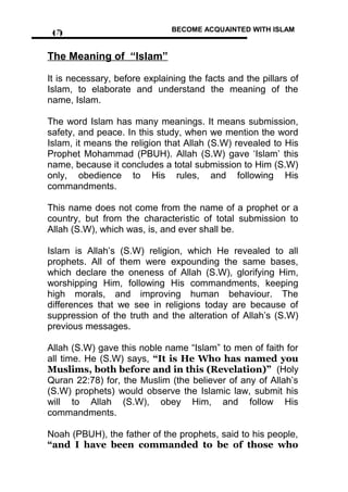 Become Acquainted With Islam