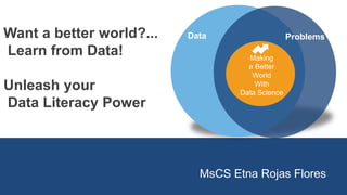 MsCS Etna Rojas Flores
Problems
Making
a Better
World
With
Data Science
DataWant a better world?...
Learn from Data!
Unleash your
Data Literacy Power
 