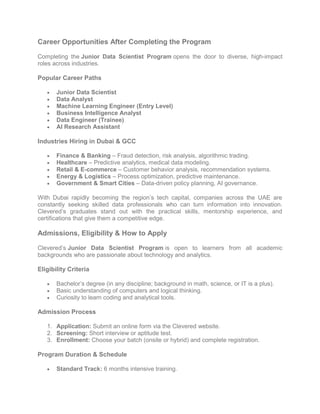 Become a Future-Ready Data Professional - Junior Data Scientist Program ...