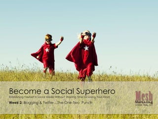 Become a Social Superhero Establishing Yourself in Social Media Without  Wasting Time (or Losing Your Mind) Week 2: Blogging & Twitter…The One-Two  Punch 