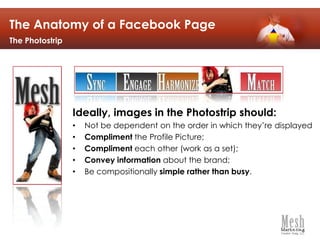 The Anatomy of a Facebook PageAs of May 5, 2011…remember, this platform evolves frequently!Page NameProfile ImagePhoto StripWallNavigationAbout BoxFan CountFavorites
