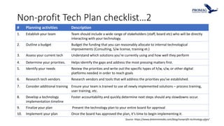 Non-profit Tech Plan checklist…2
# Planning activities Description
1. Establish your team Team should include a wide range...