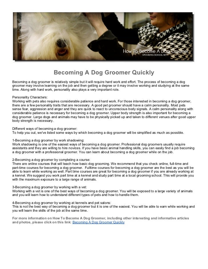 A Dog Groomer Quickly