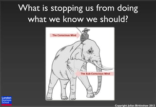 What is stopping us from doing
what we know we should?

Copyright Julian Birkinshaw 2013

 