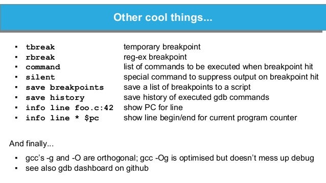 show gdb breakpoints a user law 2015  power con cpp gdb greg Becoming