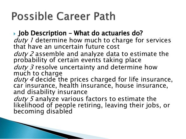 job description of actuary