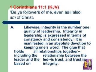 Becoming A Person of Integrity in telecomms | PPT