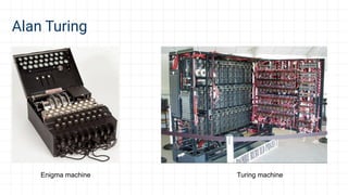Alan Turing
Enigma machine Turing machine
 