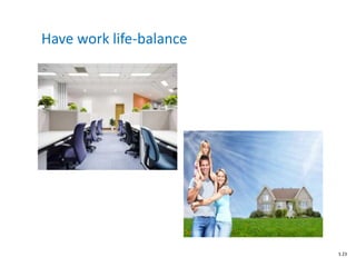 Have work life-balance
S 23
 