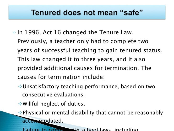 Dismissal tenured teacher dissertation