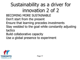 Page 15Sustainability as a driver for innovation