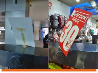 Promosi
1. Membuat liftlet produk newrelase
2. Menggunakan akrilik pada kertas diskon
3. Menggunakkan standingpromosi didepan
pintu masuk
Price
1. Harga harus bisa berkompetisi dengan
kompetitor ssehingga perlu ada survey
kompetitor secara berkala/rutin
2. Harga harus tercantum disetiap barkot tas
sehingga mempermudahkan konsumen untuk
membeli barang
 