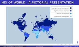 HDI OF WORLD : A PICTORIAL PRESENTATION
Manoj Kumar Gautam (BBAU Lucknow) BBAU Lucknow November 6, 2017 13 / 20
 