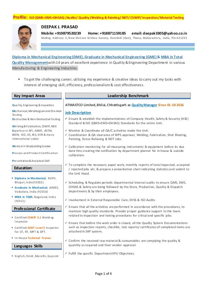 high quality resume