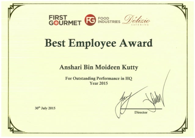anshari best employee award