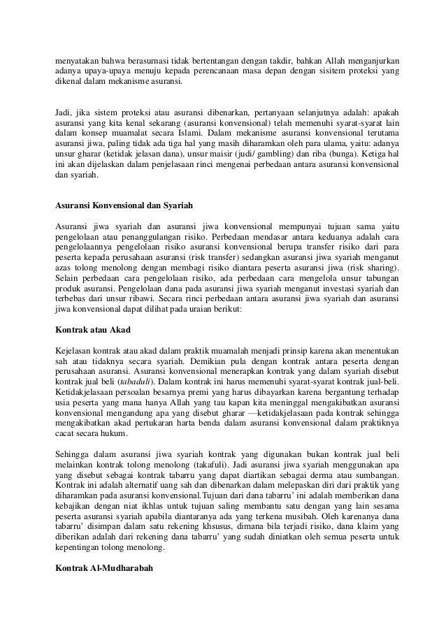 Beda Asuransi Syariah Dan Konvensional