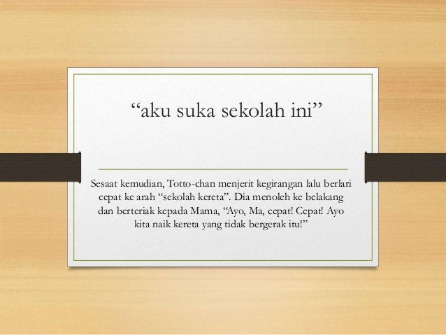 Bedah Buku Totto Chan Bedah Buku Totto Chan