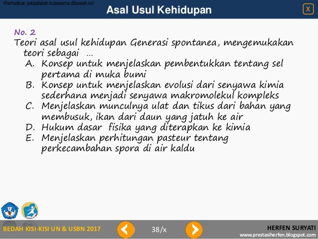 Bedah Kisi Kisi 2017 Asal Usul Kehidupan