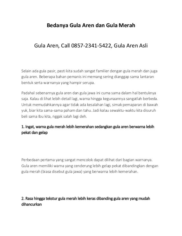 Bedanya gula aren dan gula merah 1 2 bedanya gula aren dan gula merah 1 1 638
