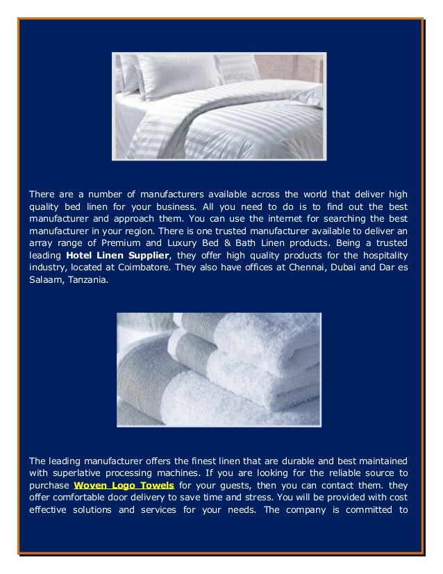 Find the Best Linen Manufacturer to Get Quality Services