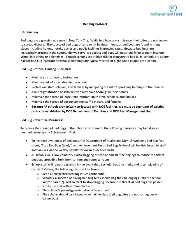 Bedbug protocol PDF