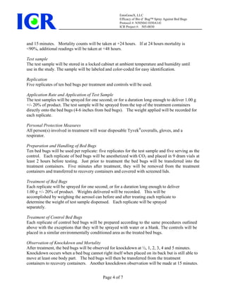Bed bug testing icr lab - 505-0030 protocol | PDF