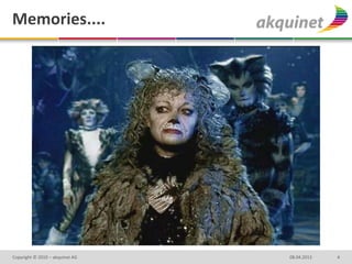 Memories....




Copyright © 2010 – akquinet AG   08.04.2013   4
 