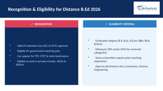 Engineering Distance Valid Is B.Ed Available Through Distance Education in 2026? Eligibility ...